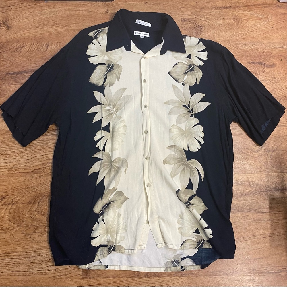 Pierre Cardin Men’s Button Up Size Hawaiian Beach